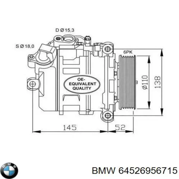 Насос кондиціонера BMW 64526956715