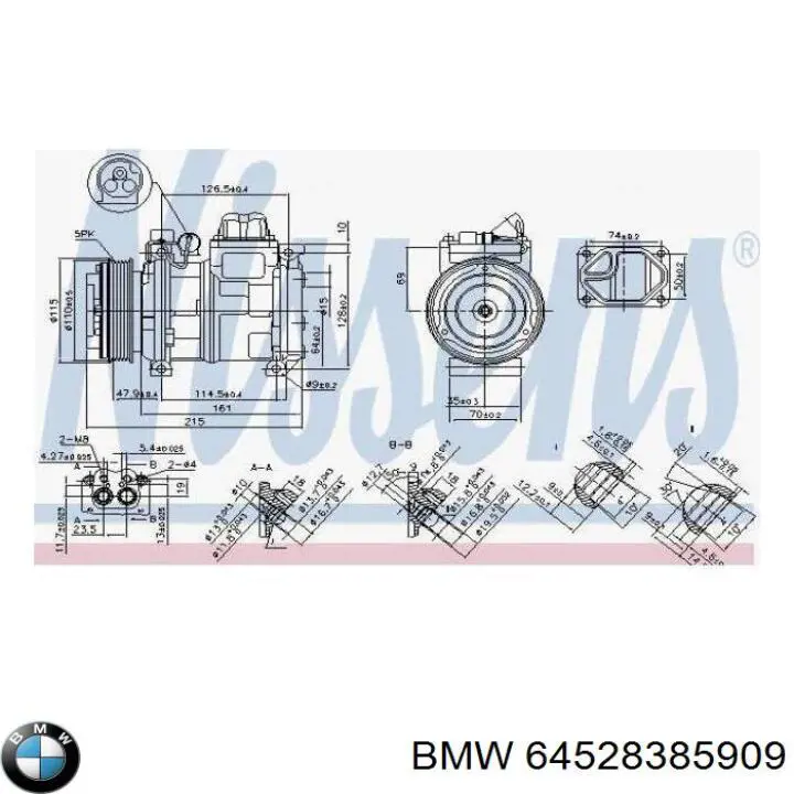 Насос кондиціонера BMW 64528385909