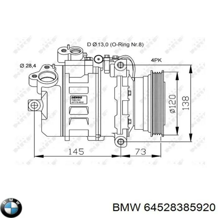 Компресор кондиціонера 64528385920 BMW