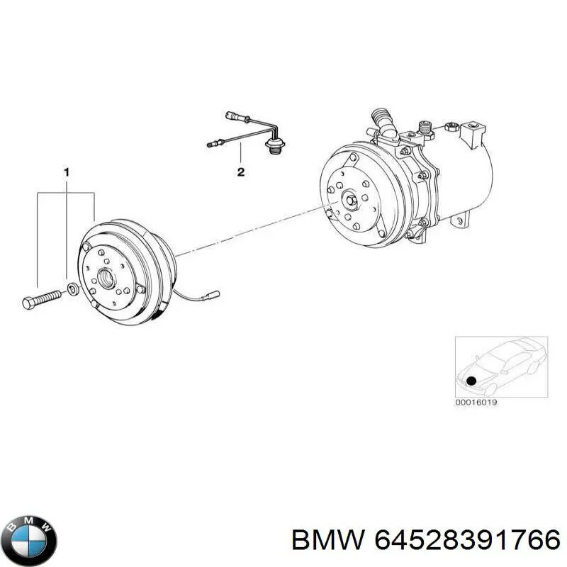 64528391766 BMW Привід компресора системи опалення