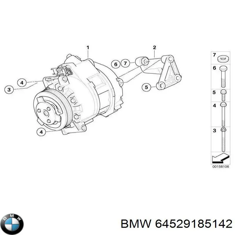 Компресор кондиціонера 64529185142 BMW