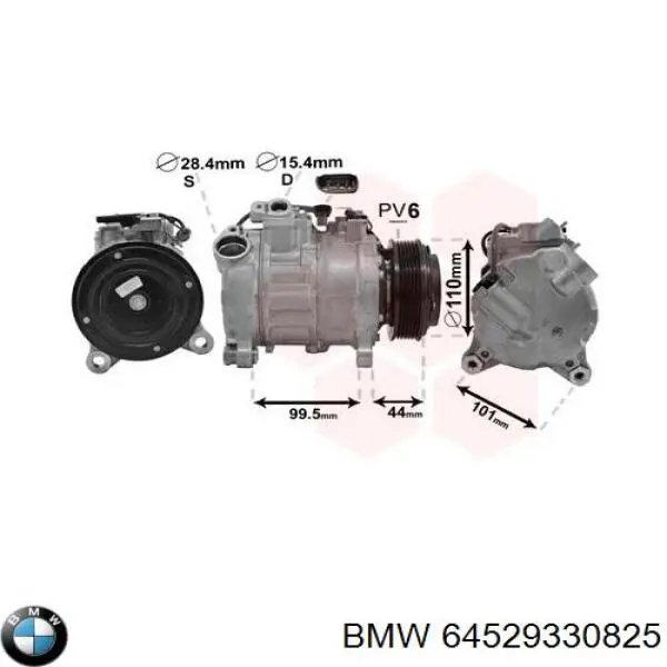 Компресор кондиціонера 64529330825 BMW