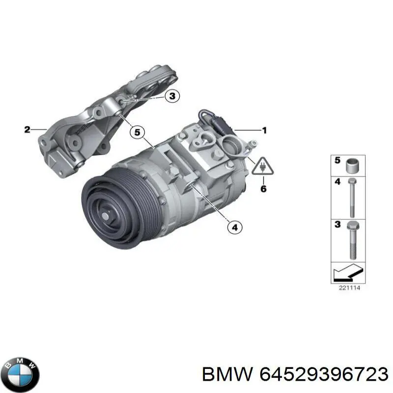 Компресор системи кондиціювання BMW 64529396723 ціна, від 187.50 USD