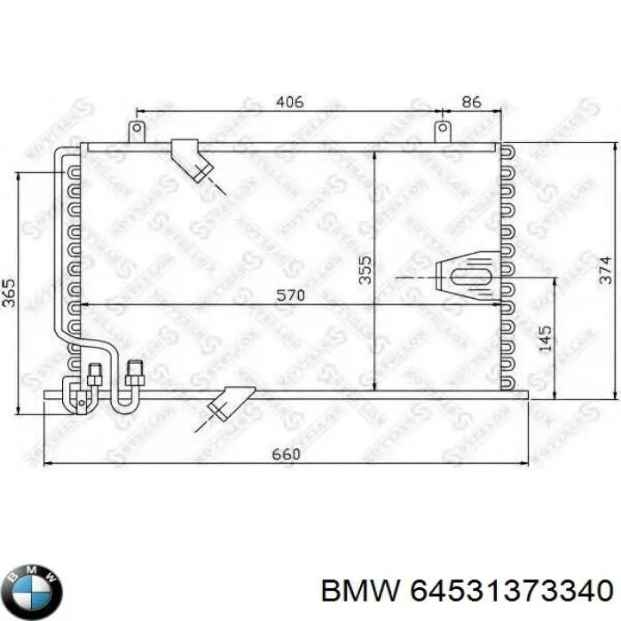 Трубопроводи і радіатор кондиціонера на BMW 5 (E28)