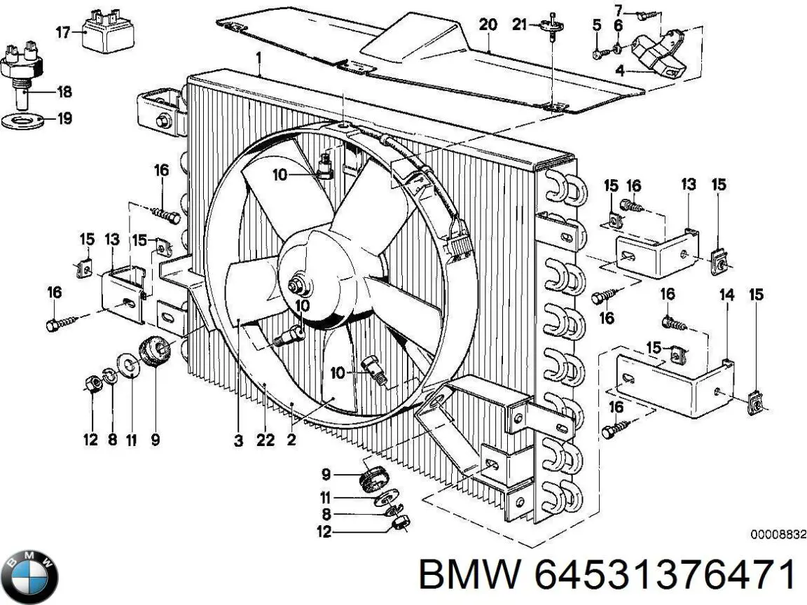 64531376470 BMW радіатор кондиціонера