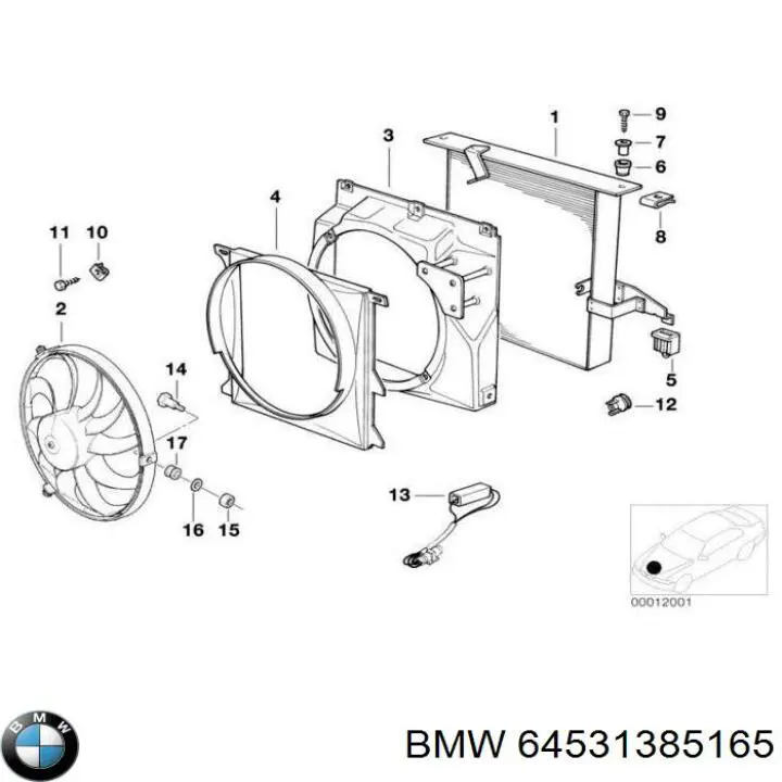Конденсатор кондиціонера BMW 64531385165 ціна, від 48.66 USD