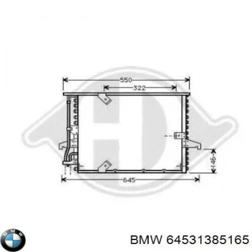 Купити 64531385165 BMW Радіатор системи охолодження кондиціонера