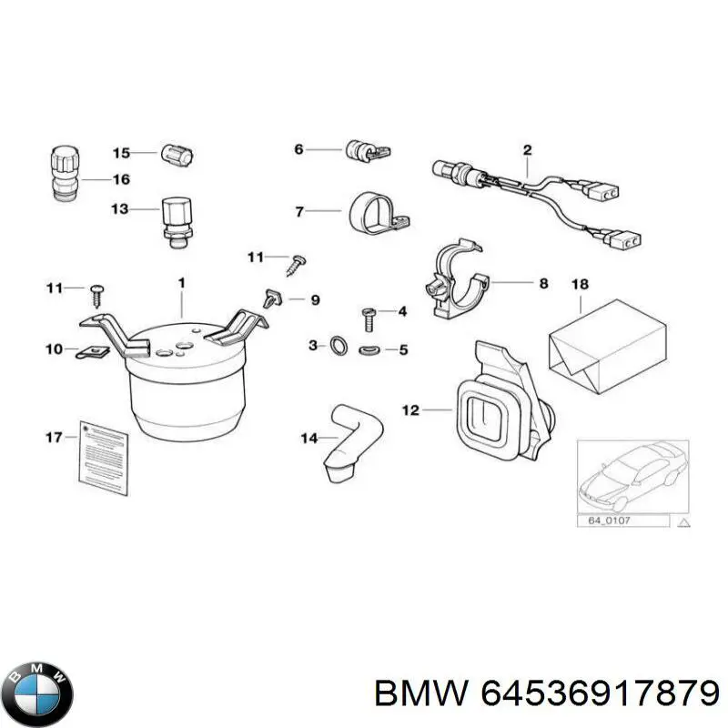 Шланг кондиціонера, від компресора до радіатора BMW 64536917879 ціна, від 16.93 USD