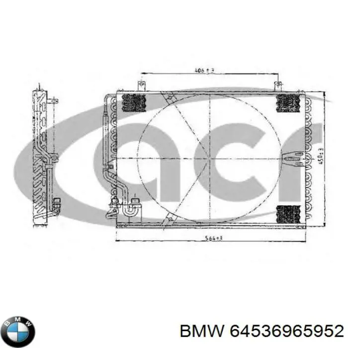 Радіатор кондиціонера 64536965952 BMW