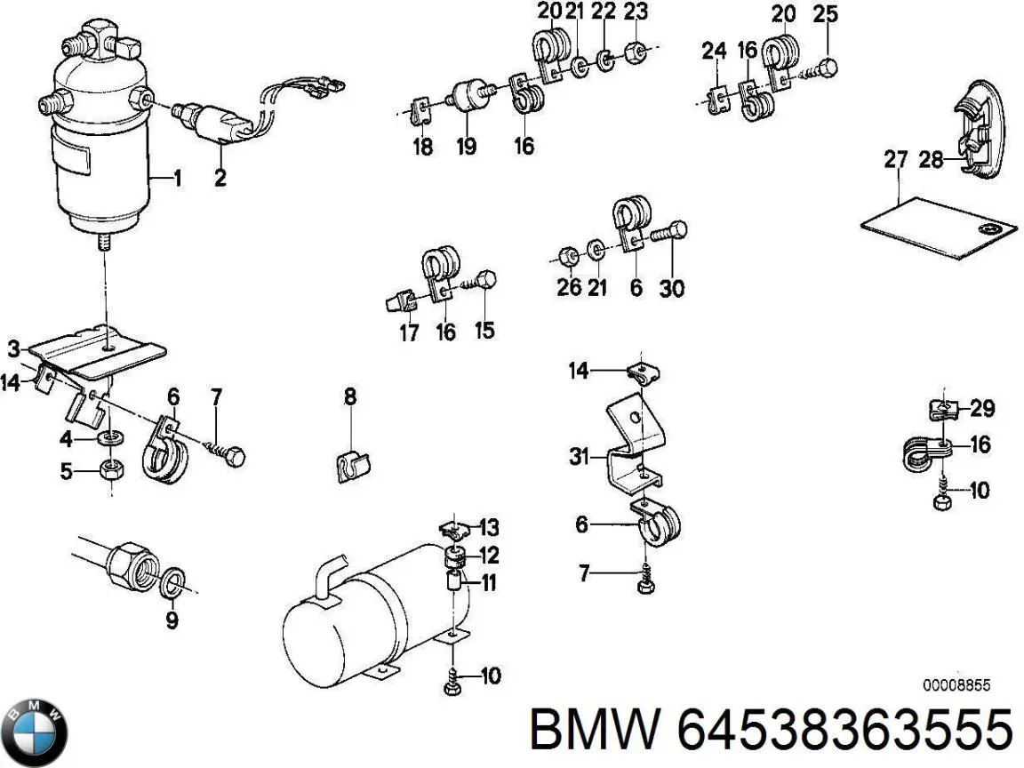 Купити 64538363555 BMW Ресивер-осушувач кондиціонера