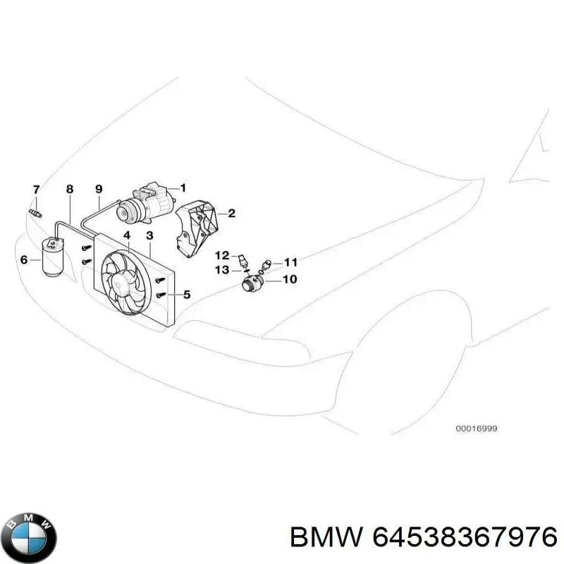 Шланг кондиціонера, від радіатора до осушувачу BMW 64538367976 ціна, від 16.93 USD