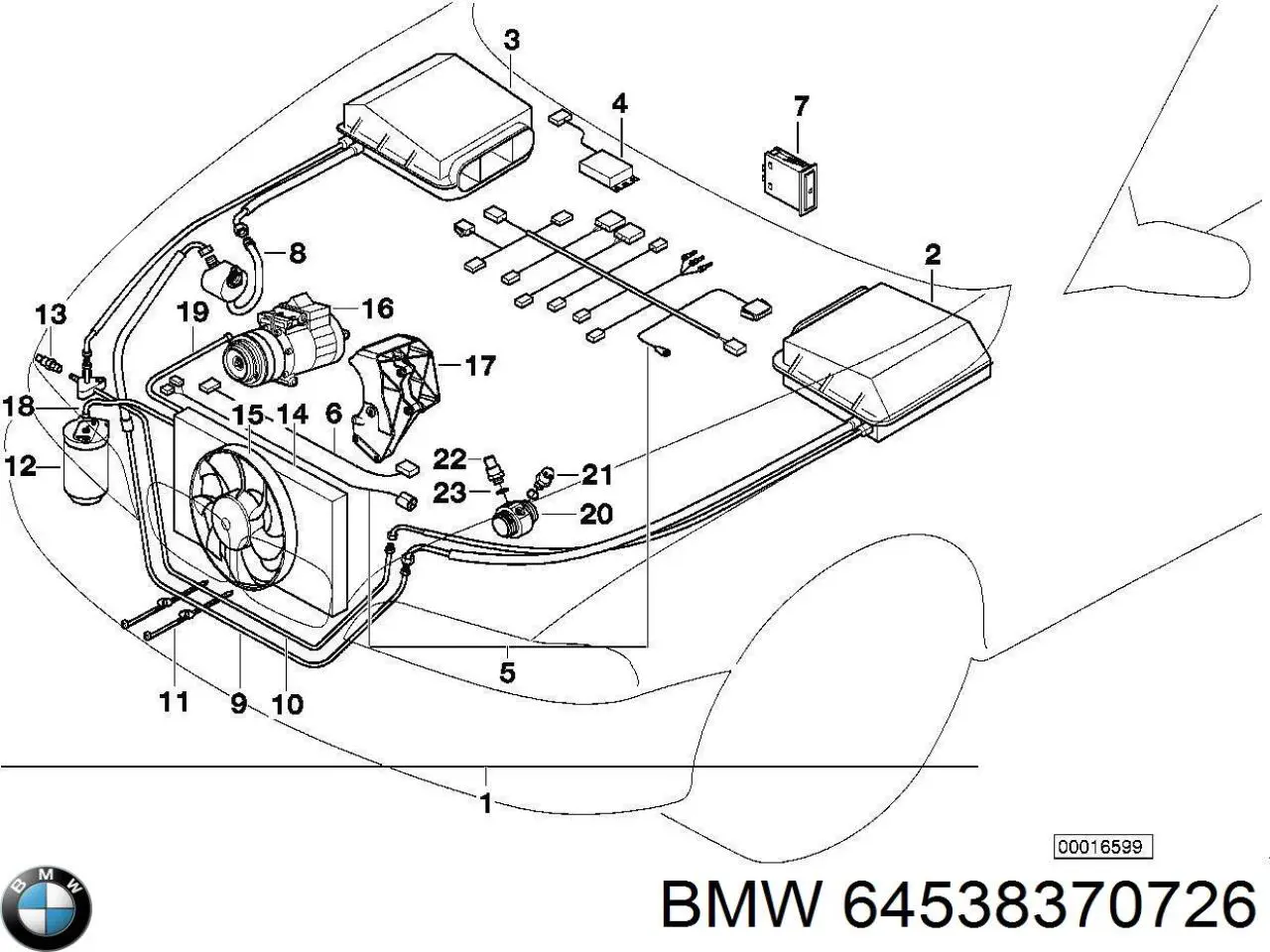 Трубка кондиціонера від компресора до радіатора на BMW 5 (E39)