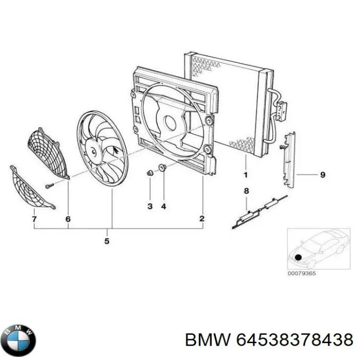 Радіатор кондиціонера 64538378438 BMW