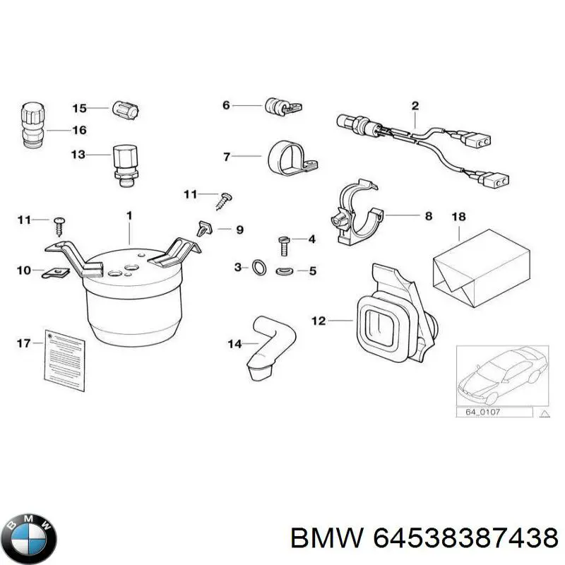 Генератор 64538387438 BMW