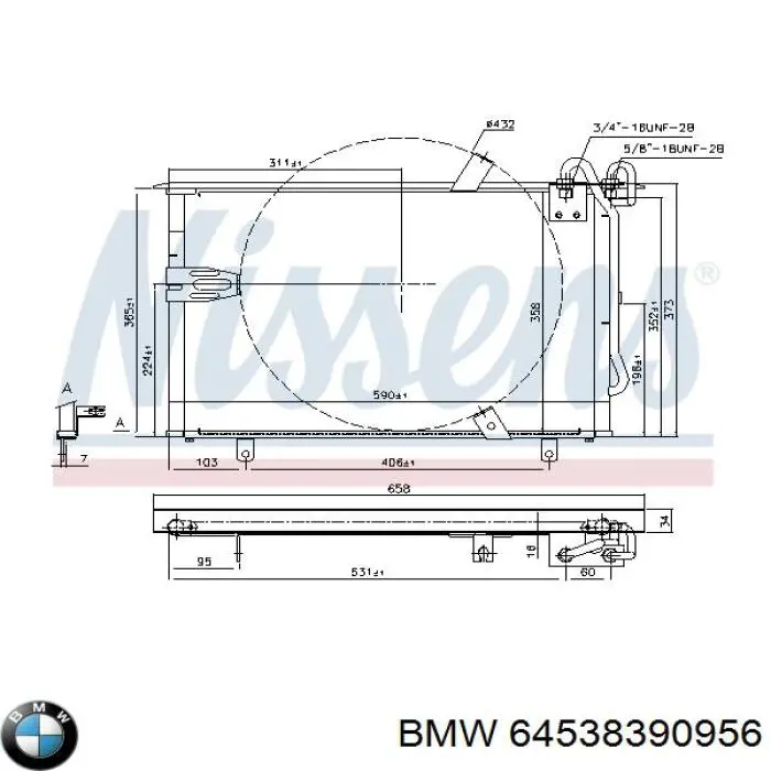 Конденсатор кондиціонера BMW 64538390956 ціна, від 84.02 USD