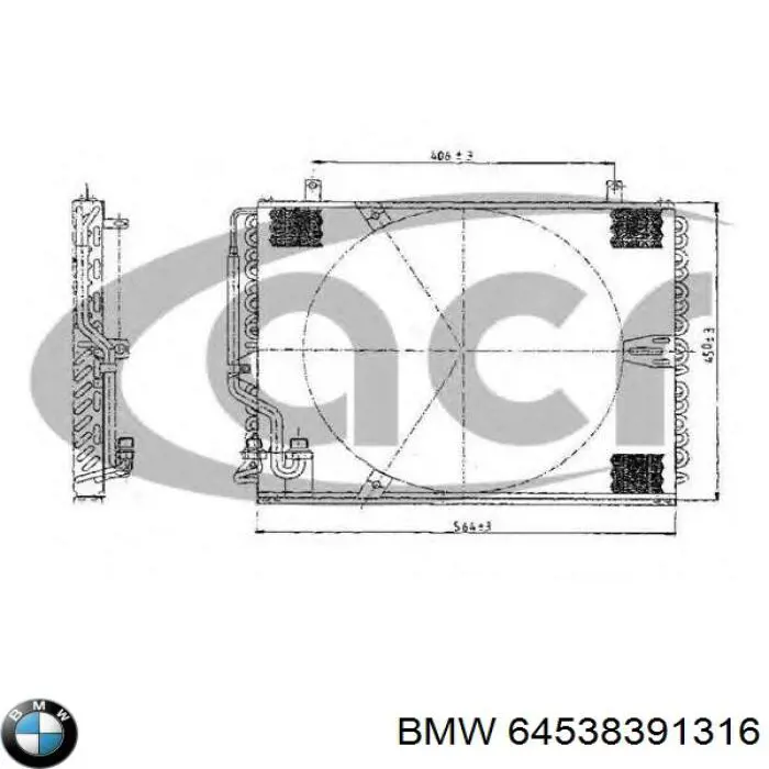 Купити 64538391316 BMW Радіатор системи охолодження кондиціонера