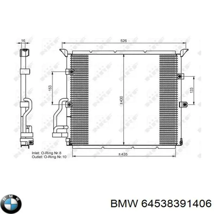 64538391406 BMW радіатор кондиціонера