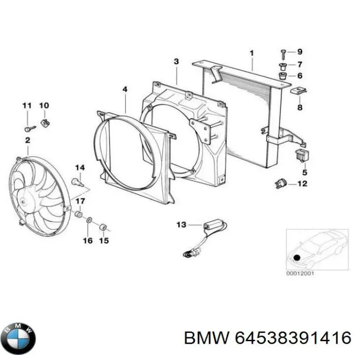 Радіатор кондиціонера 64538378613 BMW