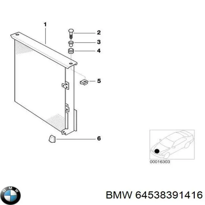 64538391416 BMW радіатор кондиціонера