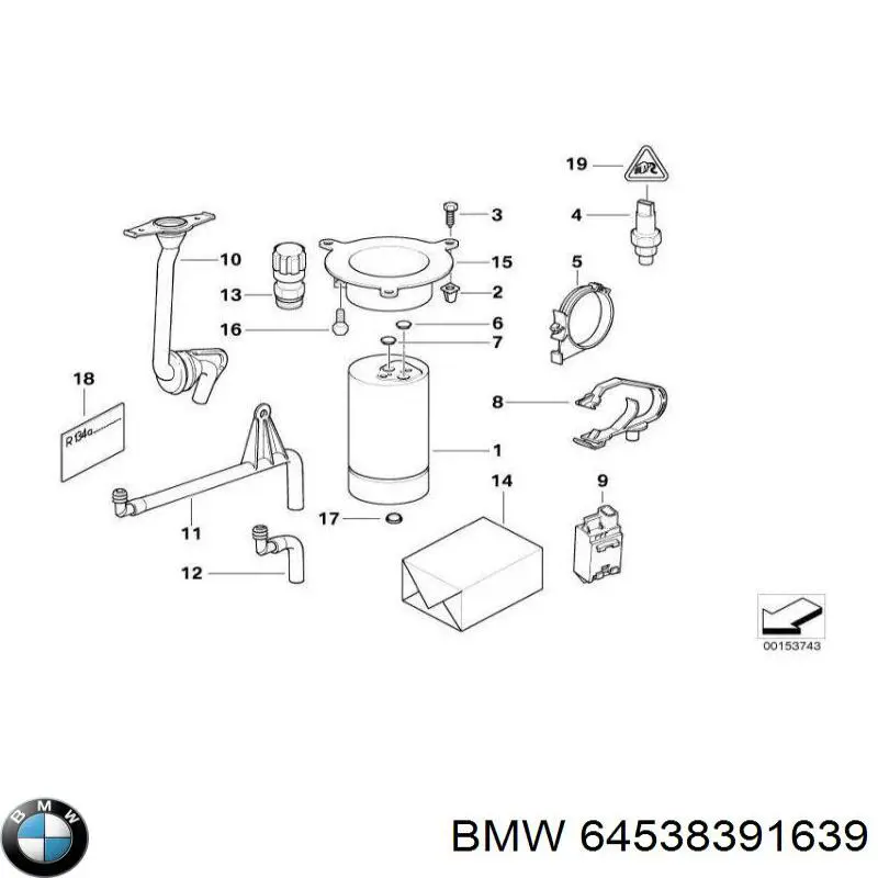 Датчик абсолютного тиску кондиціонера BMW 64538391639 ціна, від 11.40 USD