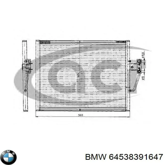 Радіатор кондиціонера 64538391647 BMW