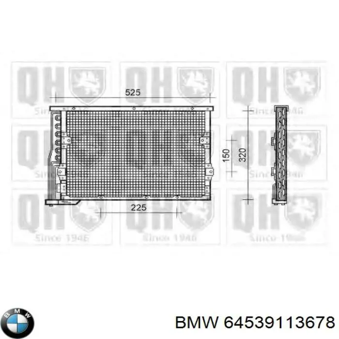 Конденсатор кондиціонера BMW 64539113678 ціна, від 166.31 USD
