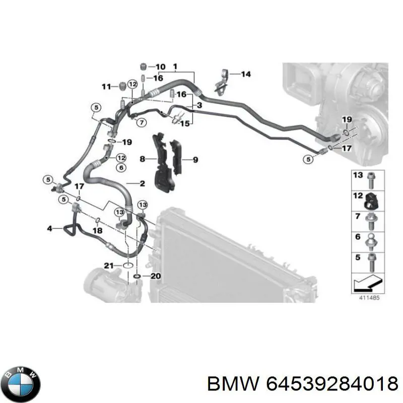 Кільце приймальної труби глушника 64539284018 BMW