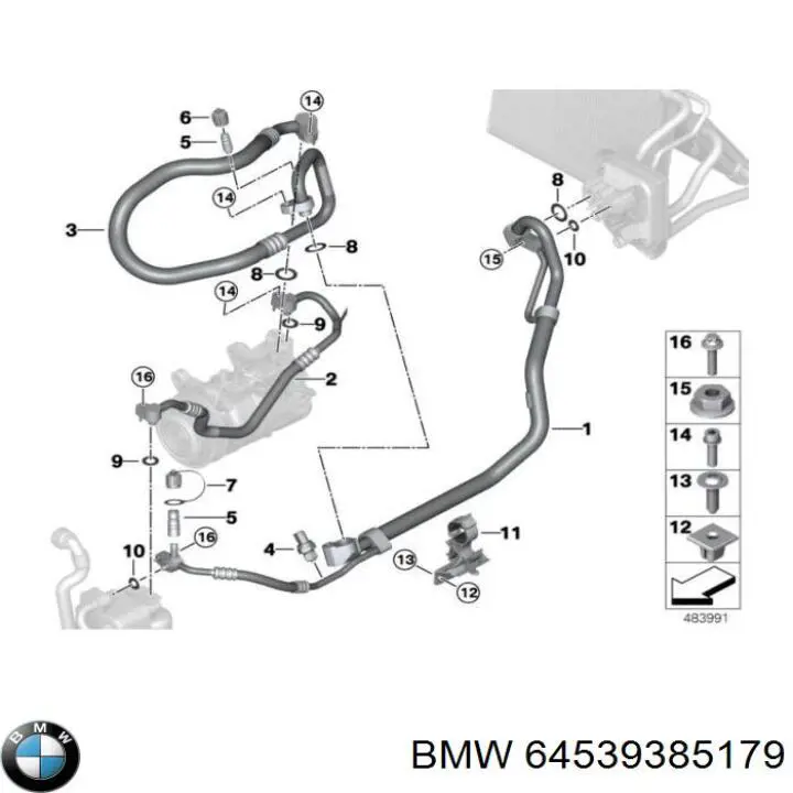 64539385179 BMW Трубопроводи