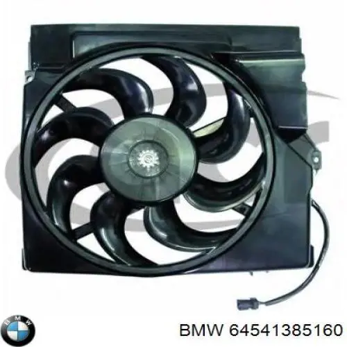 64541385160 BMW дифузор радіатора кондиціонера, в зборі з крильчаткою і двигуном
