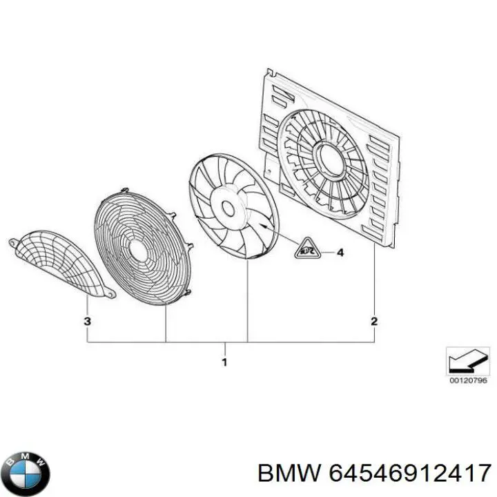 Купити 64546912417 BMW Дифузор (кожух) радіатора кондиціонера