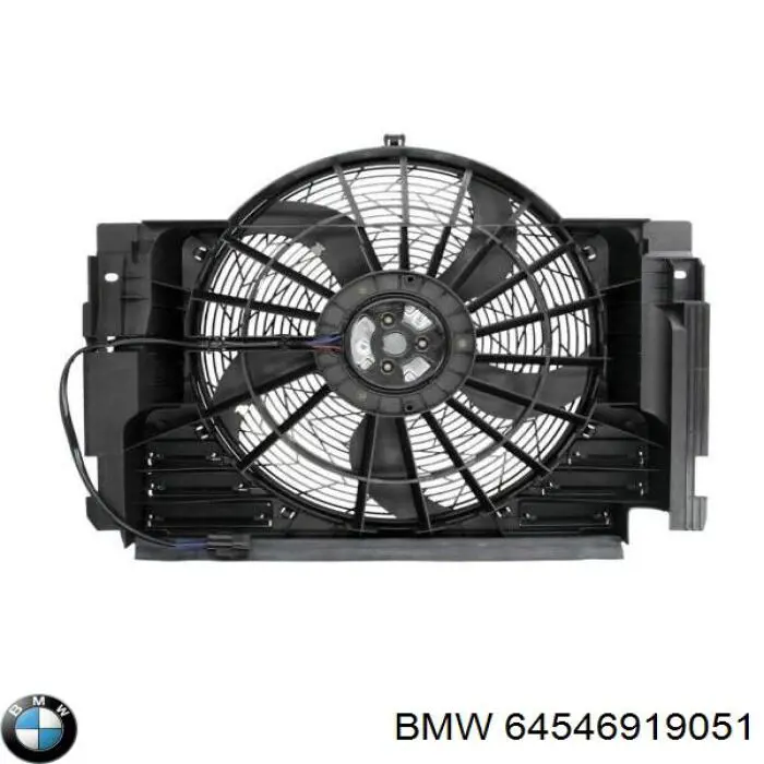 64546919051 BMW дифузор радіатора кондиціонера, в зборі з крильчаткою і двигуном