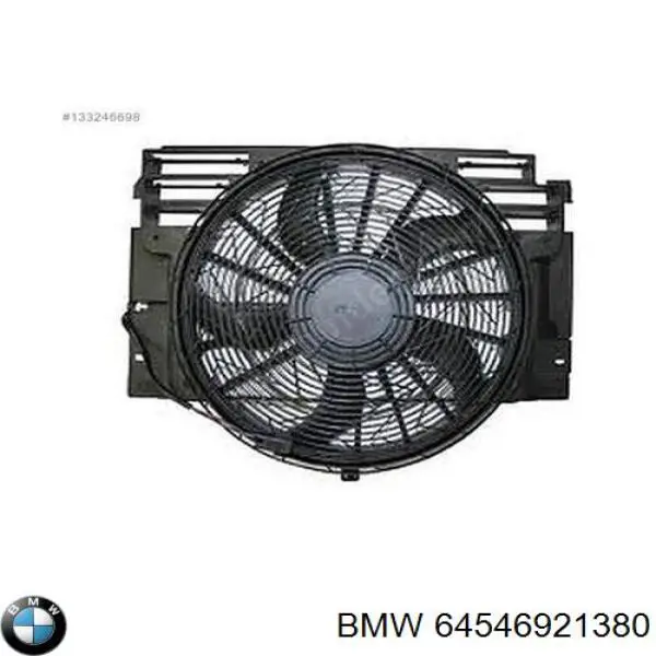 6921380 BMW дифузор радіатора кондиціонера, в зборі з крильчаткою і двигуном