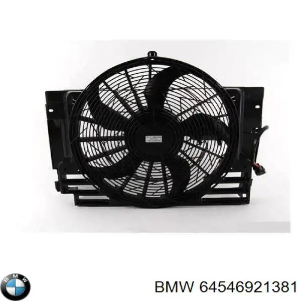 Купити 64546921381 BMW Дифузор радіатора кондиціонера, в зборі з крильчаткою і двигуном