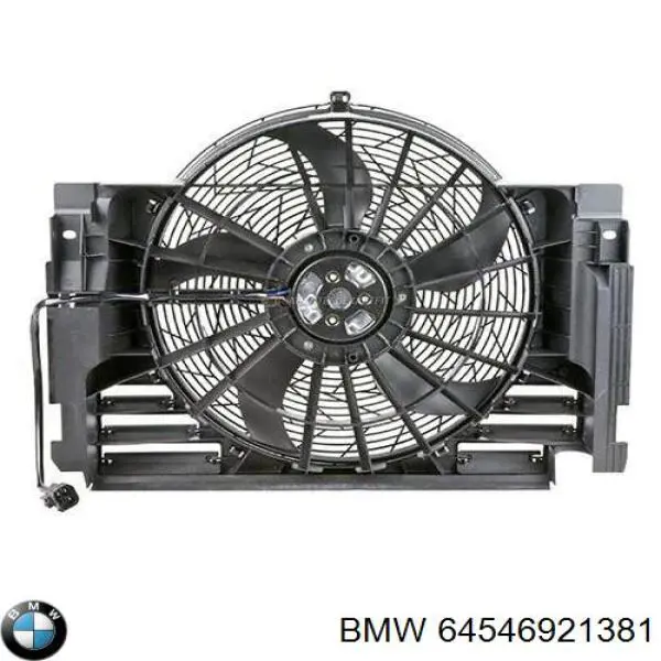 64546921381 BMW дифузор радіатора кондиціонера, в зборі з крильчаткою і двигуном