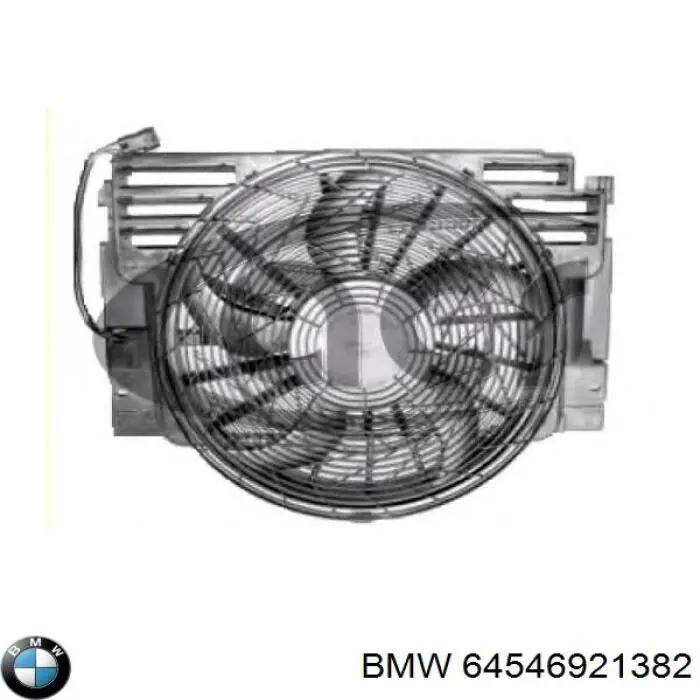 64546921382 BMW дифузор радіатора кондиціонера, в зборі з крильчаткою і двигуном