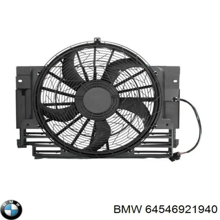64546921940 BMW дифузор радіатора кондиціонера, в зборі з крильчаткою і двигуном
