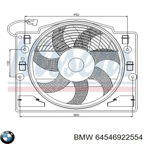 Купити 64546922554 BMW Дифузор радіатора охолодження, в зборі з двигуном і крильчаткою