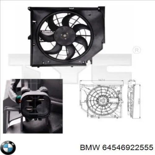 64546922555 BMW вентилятор/крильчатка радіатора охолодження
