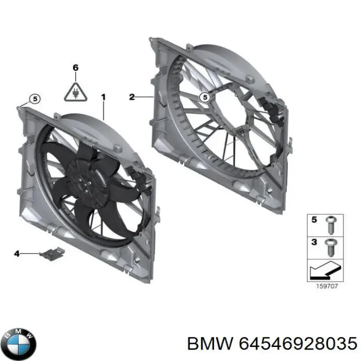 Купити 64546928035 BMW Дифузор (кожух) радіатора кондиціонера