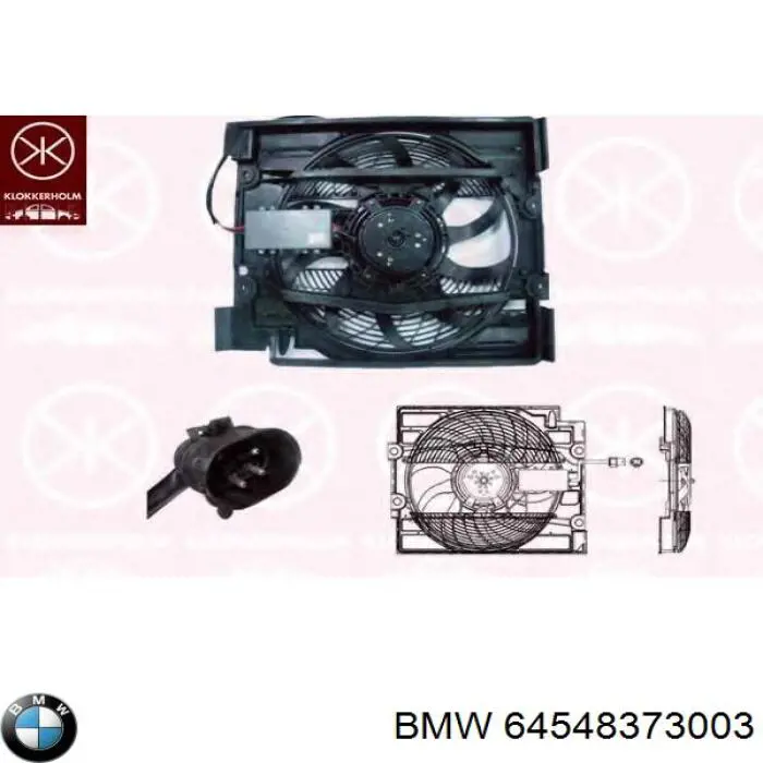 Дифузор радіатора кондиціонера, в зборі з крильчаткою і мотором BMW 64548373003
