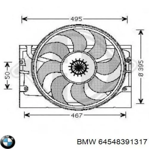 Вентилятор радіатора BMW 3 седан (E36) (1990 - 1998) ціна, від 909.72 USD