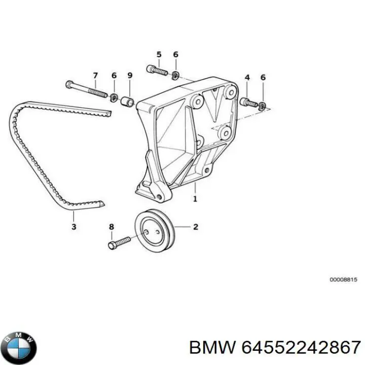 64552242867 BMW ролик натягувача приводного ременя