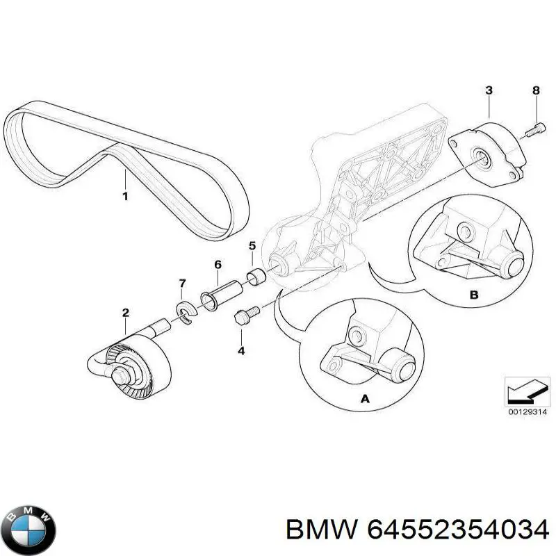 Купити 64552354034 BMW Натяжний ролик