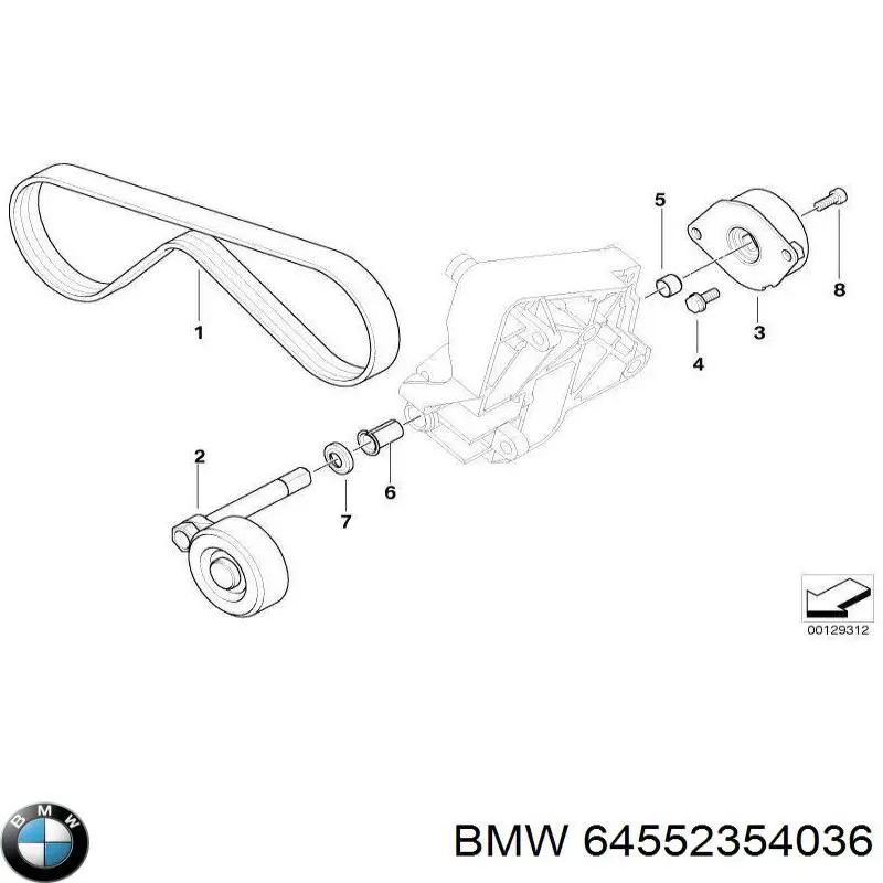 Натяжний ролик BMW 64552354036 ціна, від 13.79 USD