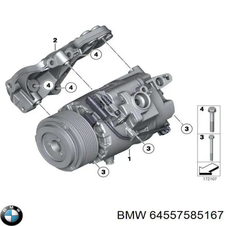 Кронштейн компресора кондиціонера BMW 7585167 ціна, від 5.07 USD