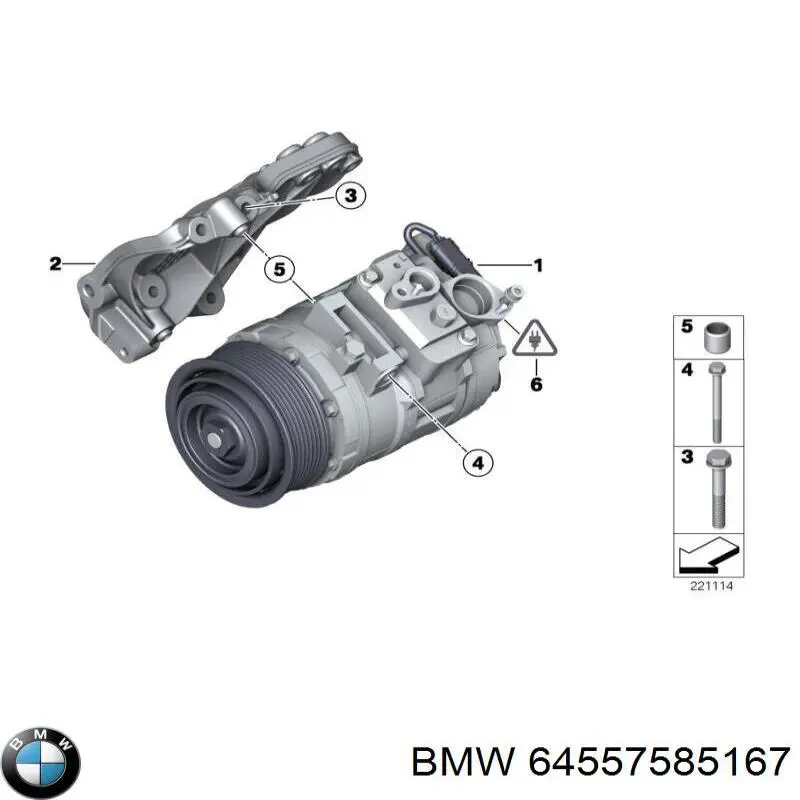 7585167 BMW Кронштейн компресора кондиціонера