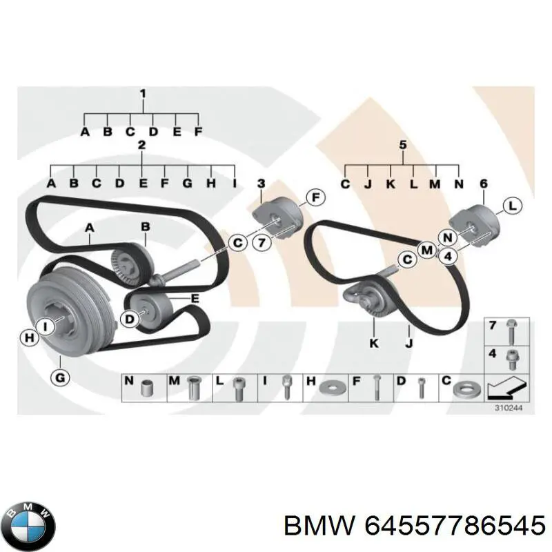64557786545 BMW Ролик натяжителя ременя агрегатів