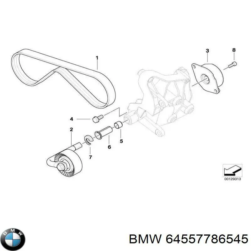 64557786545 BMW ролик натягувача приводного ременя