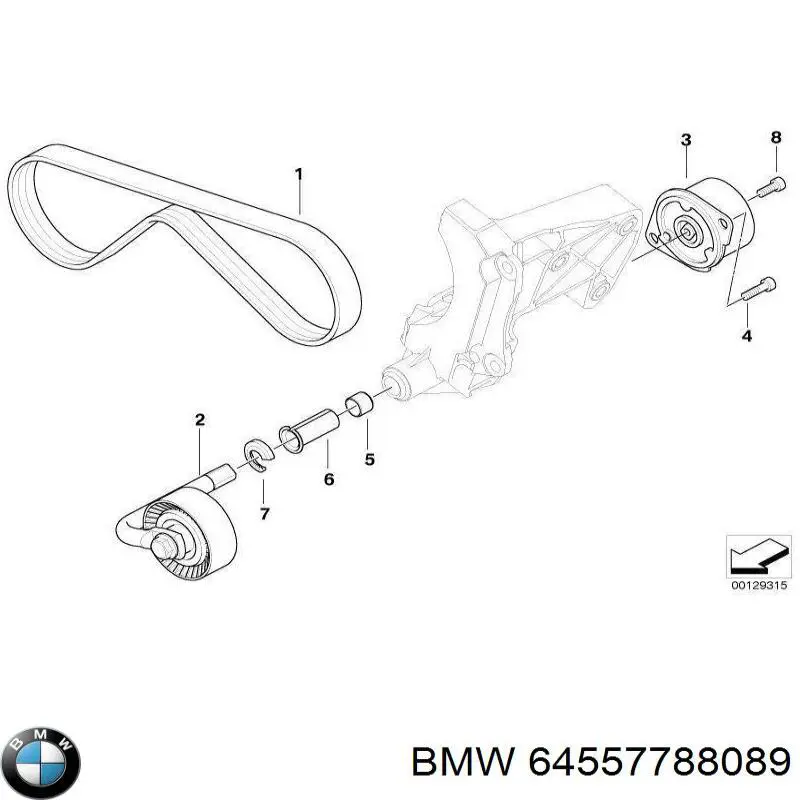 Втулка амортизатора натягувача привідного ременя BMW 64557788089 ціна, від 11.23 USD