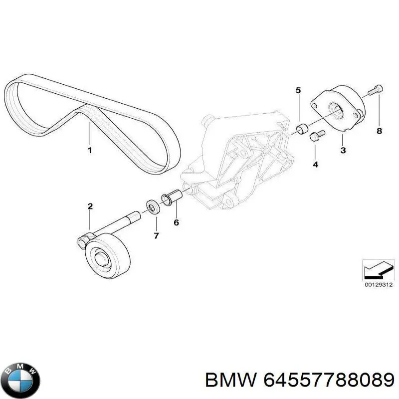 Втулка амортизатора натягувача привідного ременя на BMW 7 (E65, E66, E67)